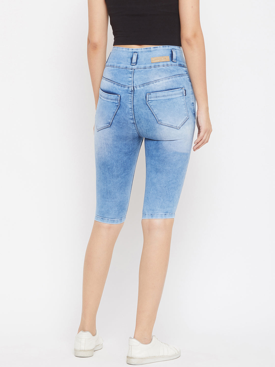 Blue Slim fit Denim Capris - Women Shorts