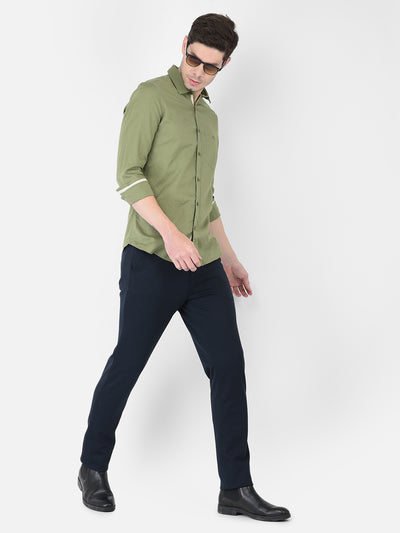 Olive Linen Shirt - Men Shirts