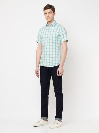 Green Checked Casual Shirt - Men Shirts