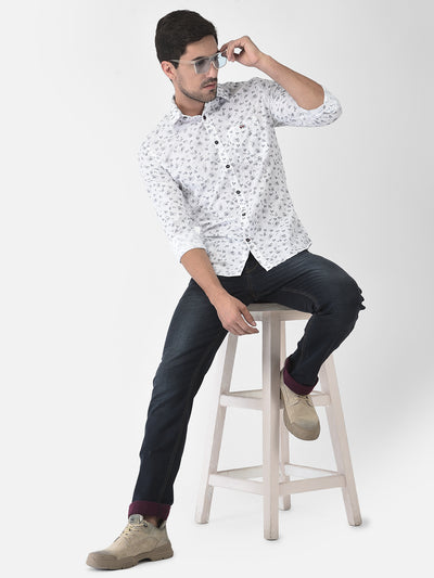 White Floral Shirt - Men Shirts