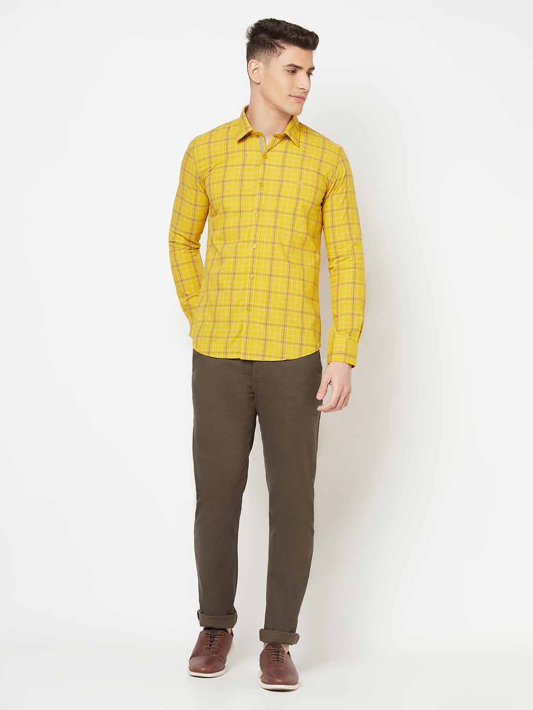 Mustard Shepherd Checked Shirt - Men Shirts
