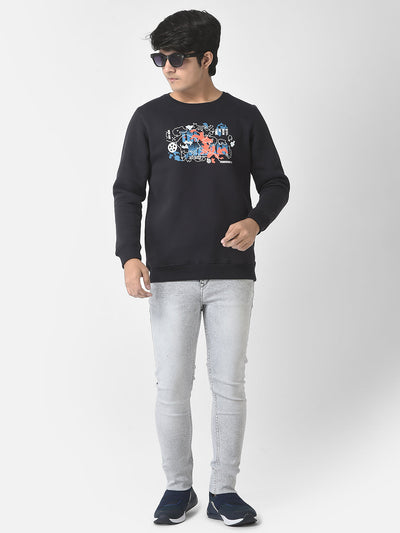  Navy  Graphic Sweatshirt