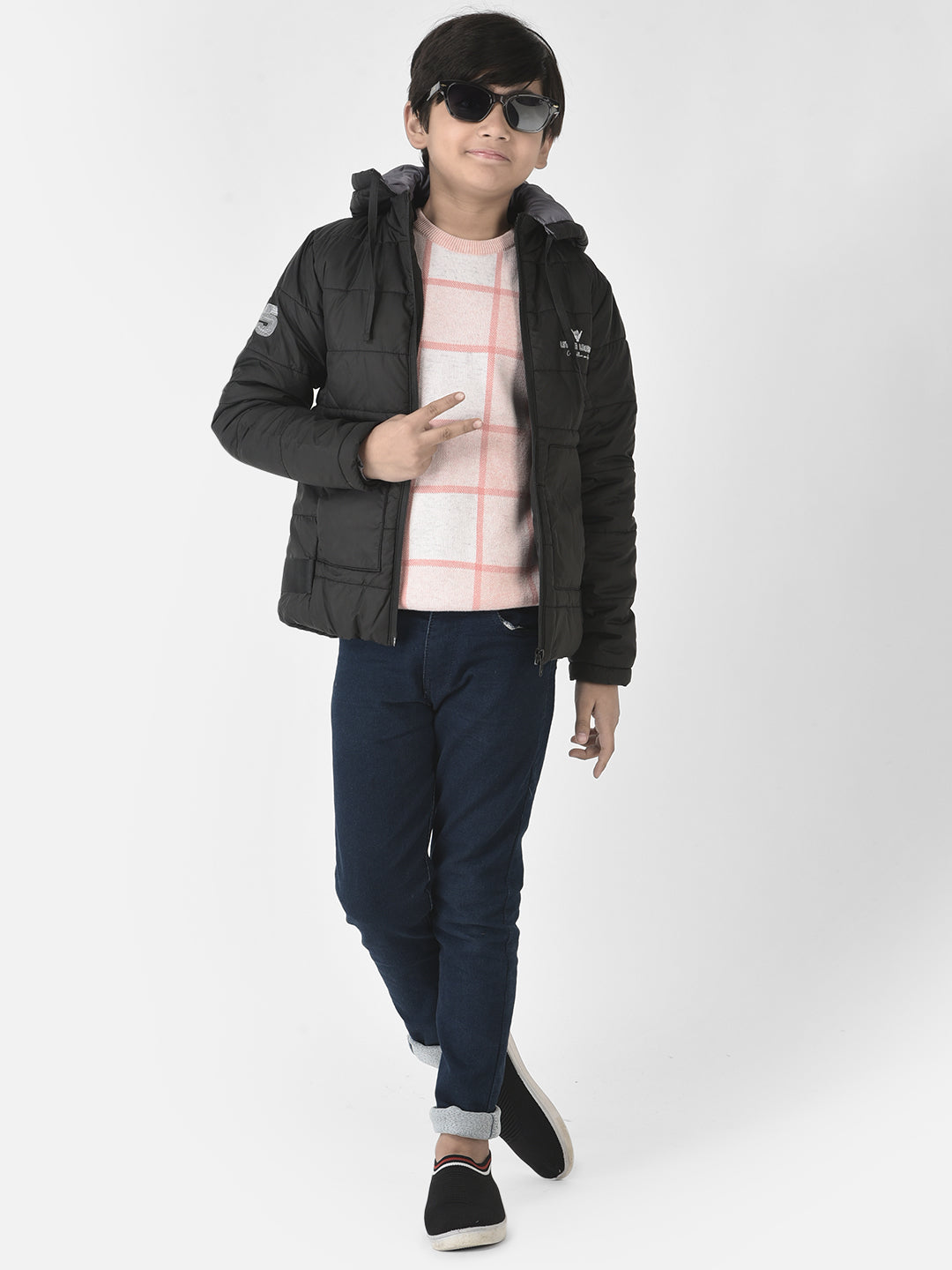  Pink Graph Checked Sweater