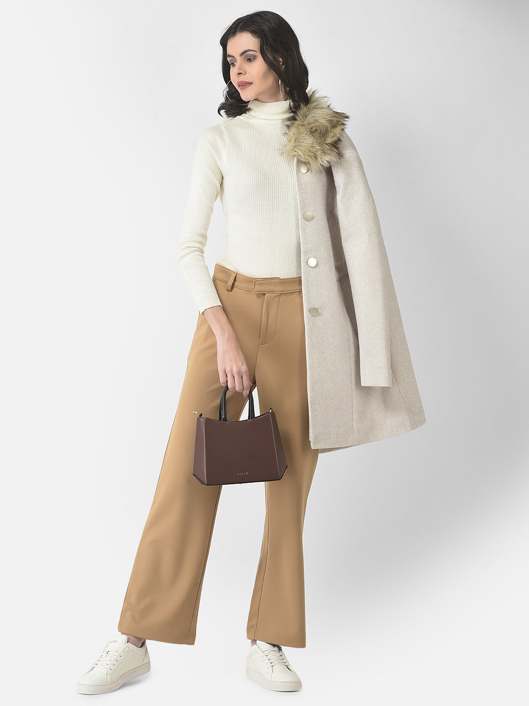  Khaki Wide-Leg Pants 