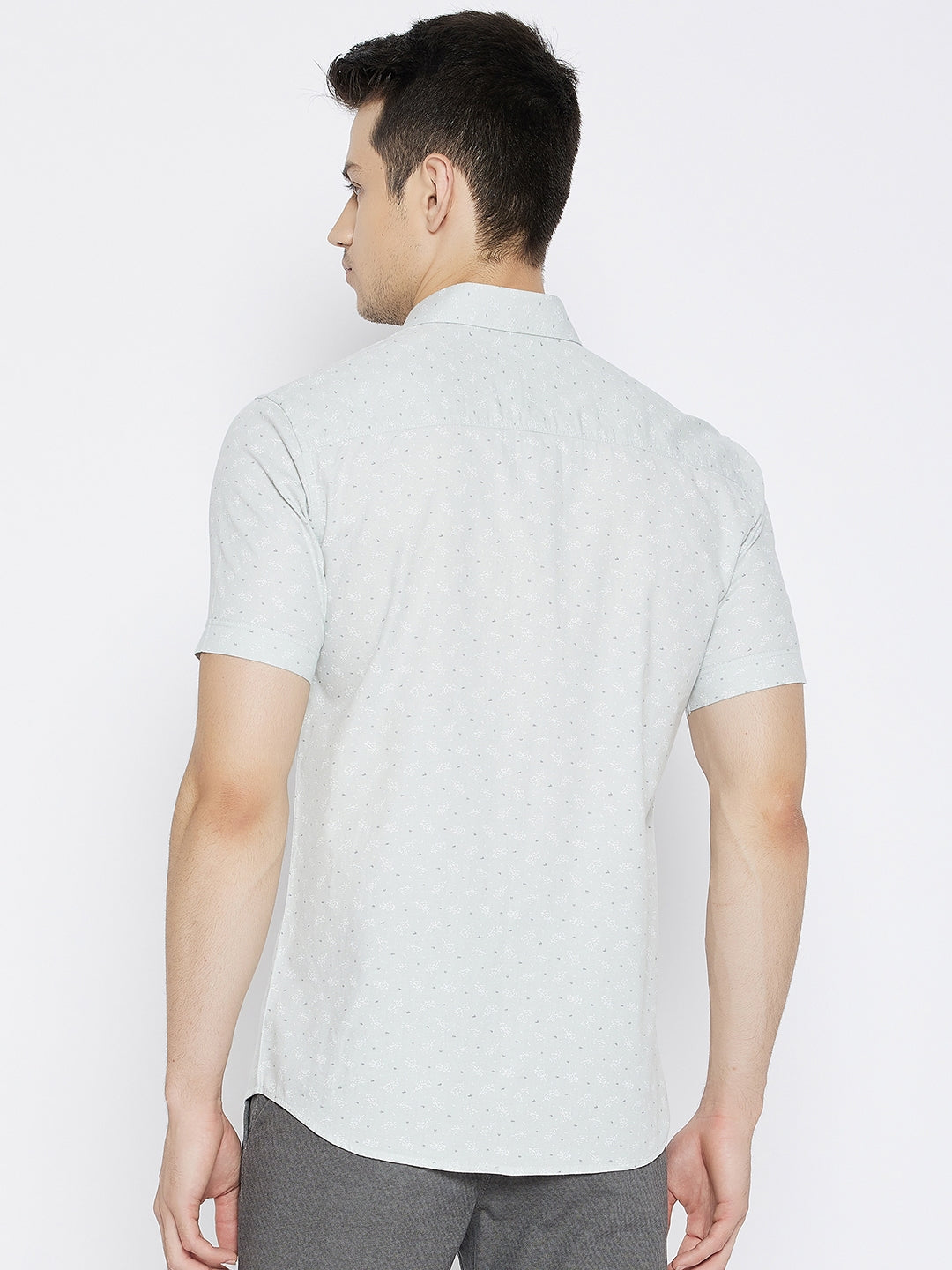 Grey Printed Slim Fit shirt - Men Shirts