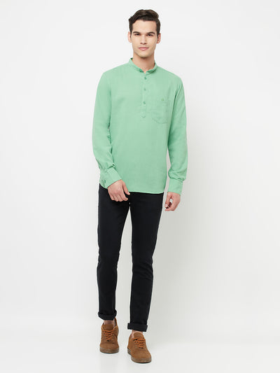 Green Casual Kurta - Men Kurtas