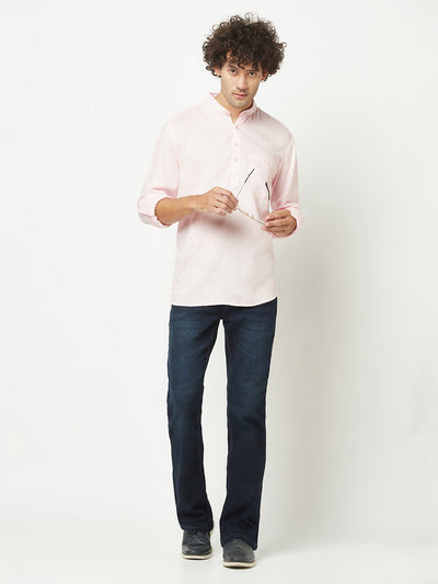  Baby Pink Shirt Style Kurta 