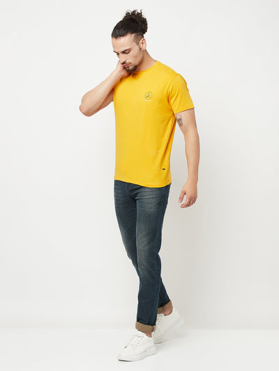 Mustard Round Neck T-Shirt - Men T-Shirts