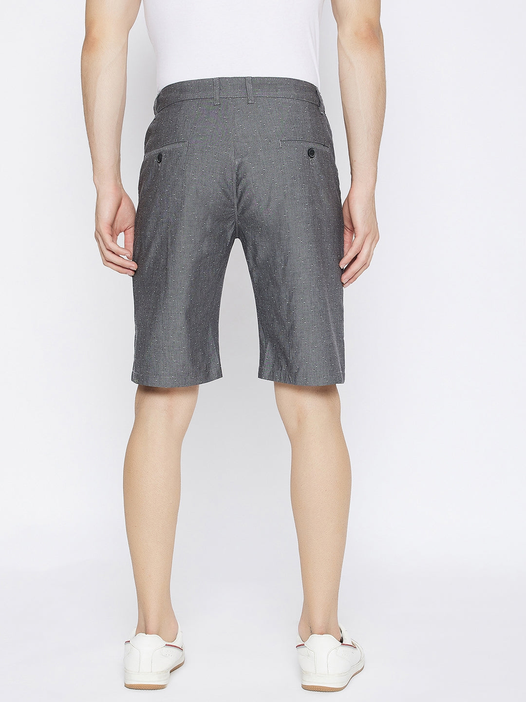 Charcoal Printed Slim Fit Shorts - Men Shorts