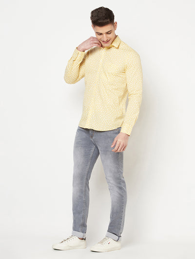 Yellow Floral Shirt - Men Shirts