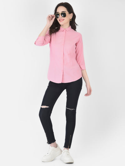 Pink Button-Down Shirt - Women Shirts
