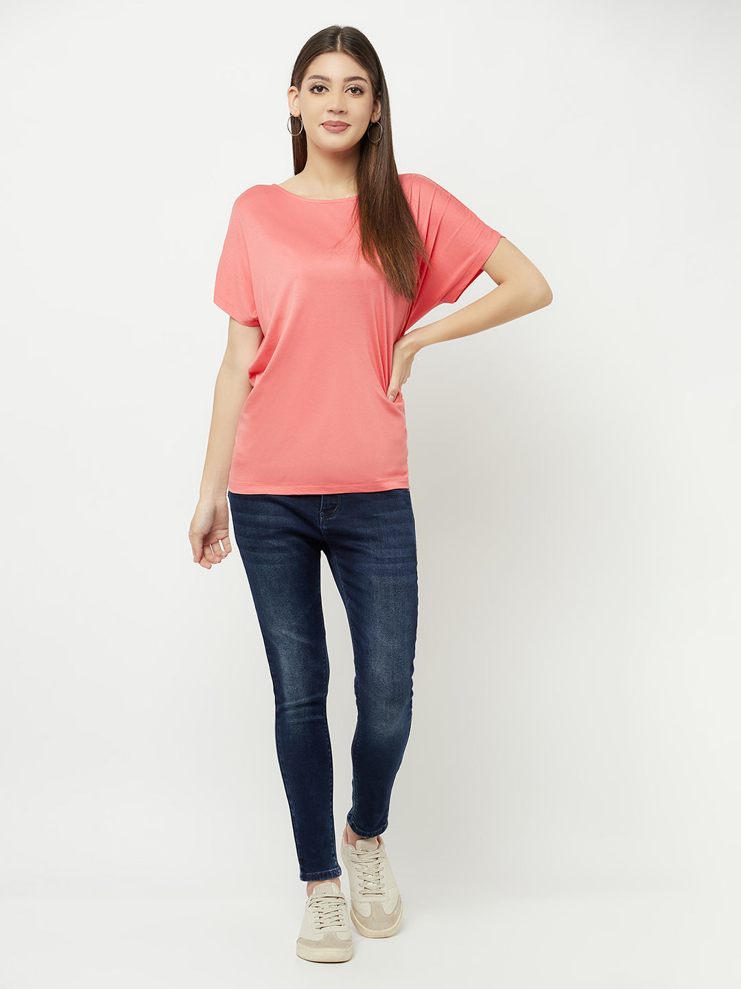 Pink Round Neck T-Shirt - Women T-Shirts
