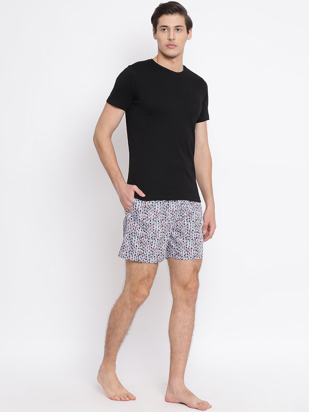 Grey Printed Boxer - Men Boxers