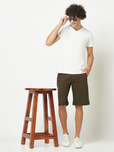  Olive Green Chino Shorts