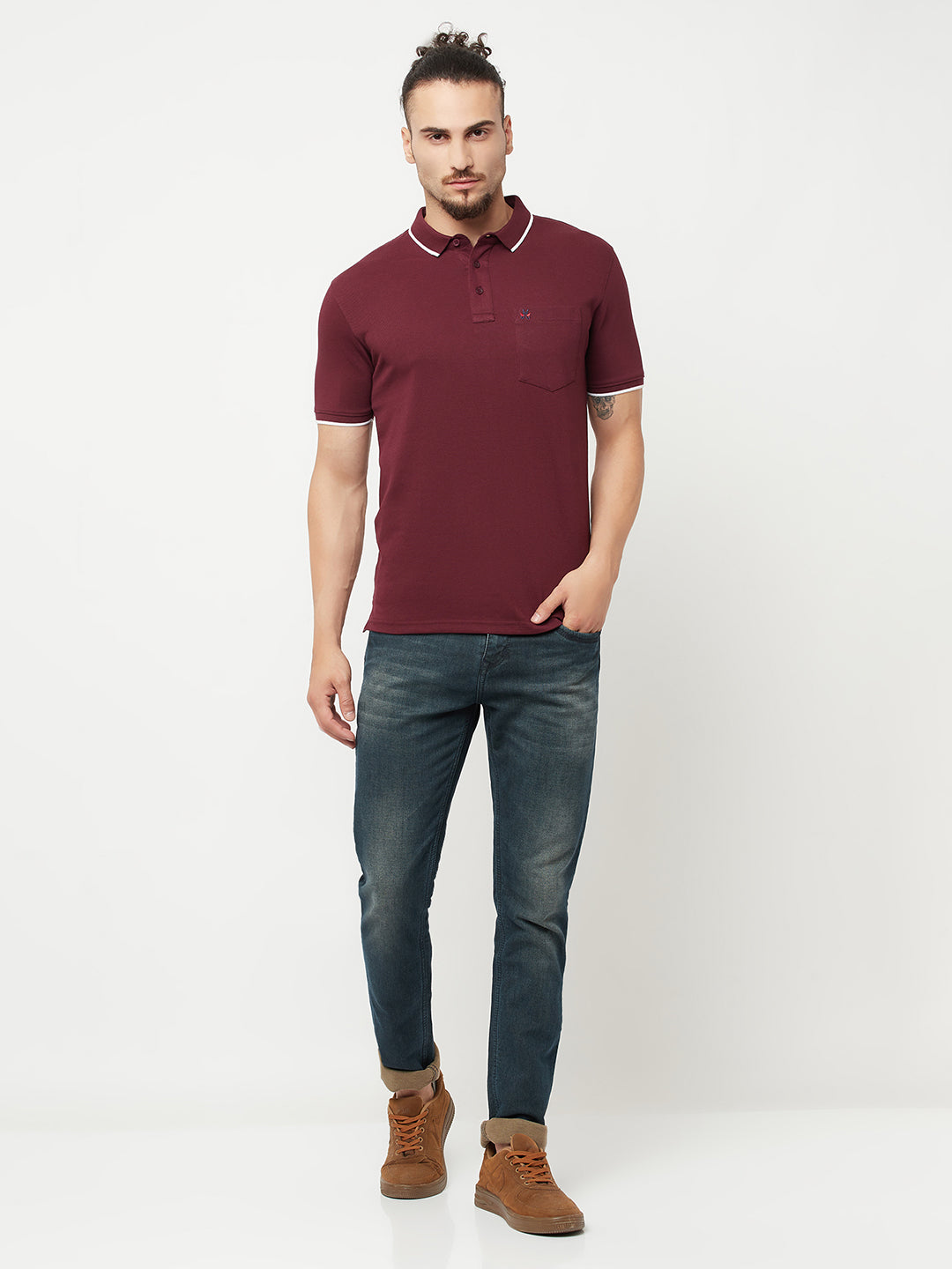 Maroon Polo T-Shirt - Men T-Shirts