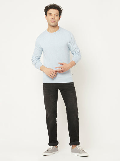 Light Blue Sweater in Pure Cotton-Men Sweaters-Crimsoune Club