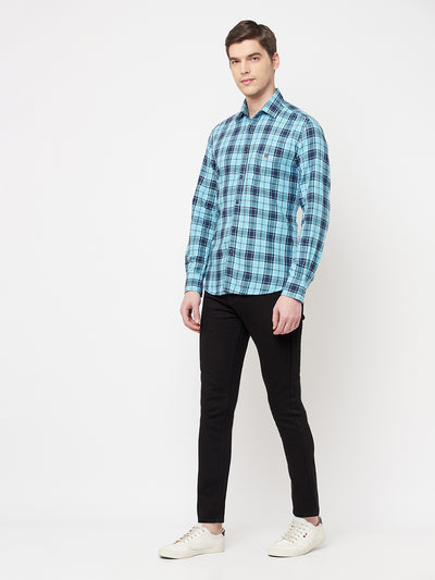 Blue Checked Casual Shirt - Men Shirts