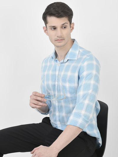  Sky Blue Flannel Shirt 