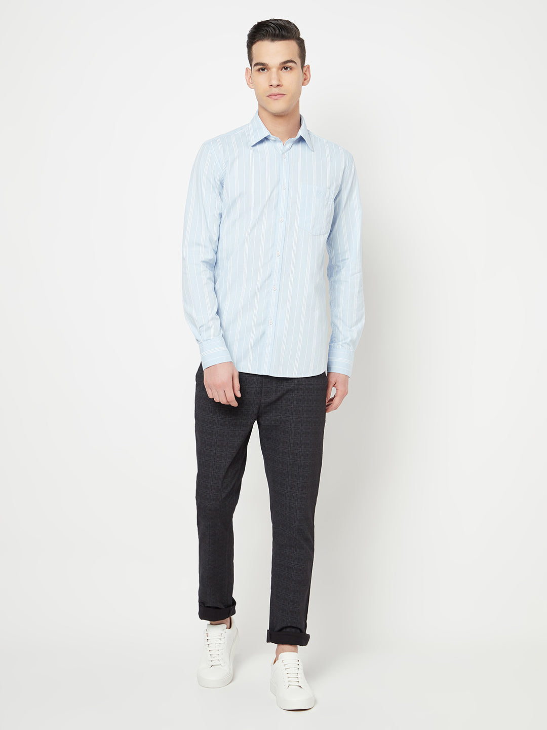 Blue Striped Shirt - Men Shirts