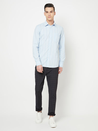 Blue Striped Shirt - Men Shirts
