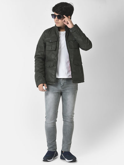  Olive Camouflage Bomber Jacket