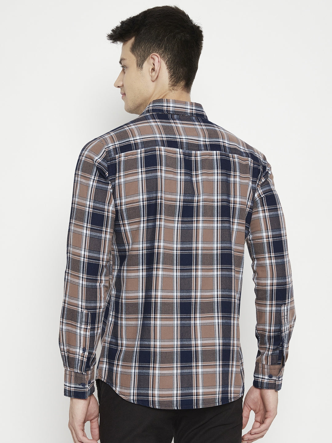 Brown Checked Slim Fit shirt - Men Shirts