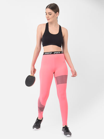 Pink Printed High Waisted Track Pants - Women Track Pants