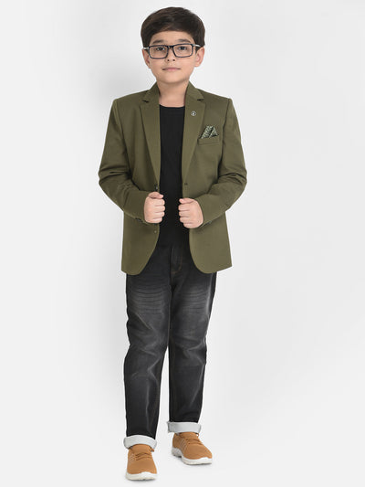 Olive Blazer with 3 Pocket Styling