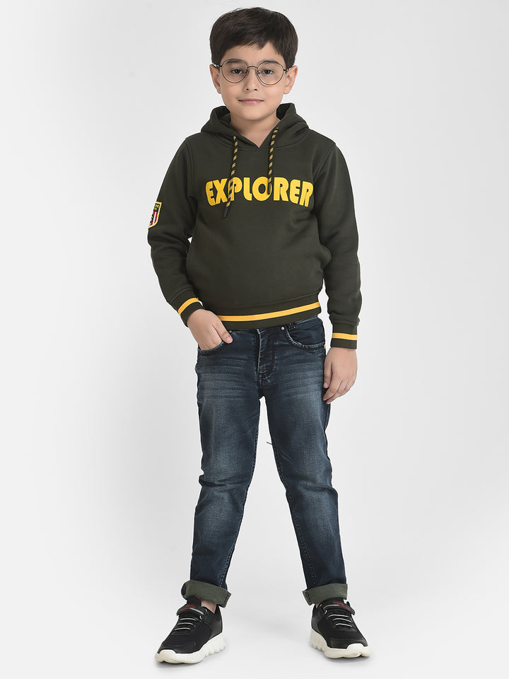 Olive Explorer Sweatshirt-Boys Sweatshirts-Crimsoune Club