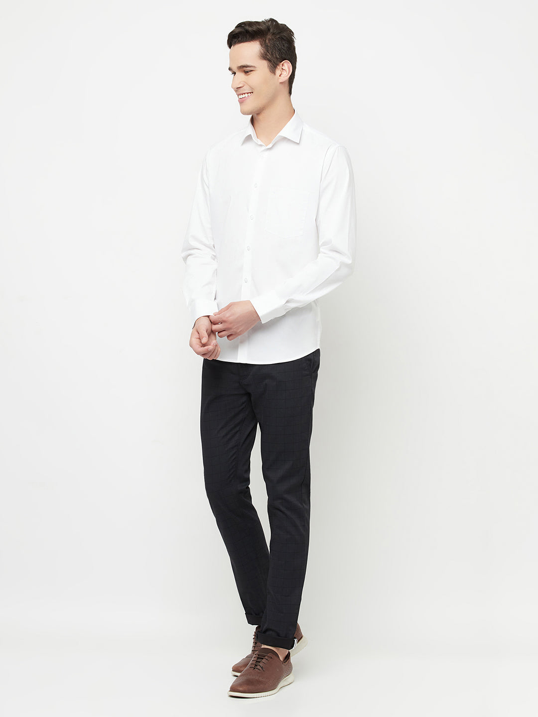 White Solid Shirt - Men Shirts