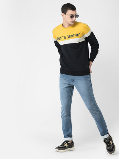  Mustard Colour-Blocked Mindset Sweatshirt