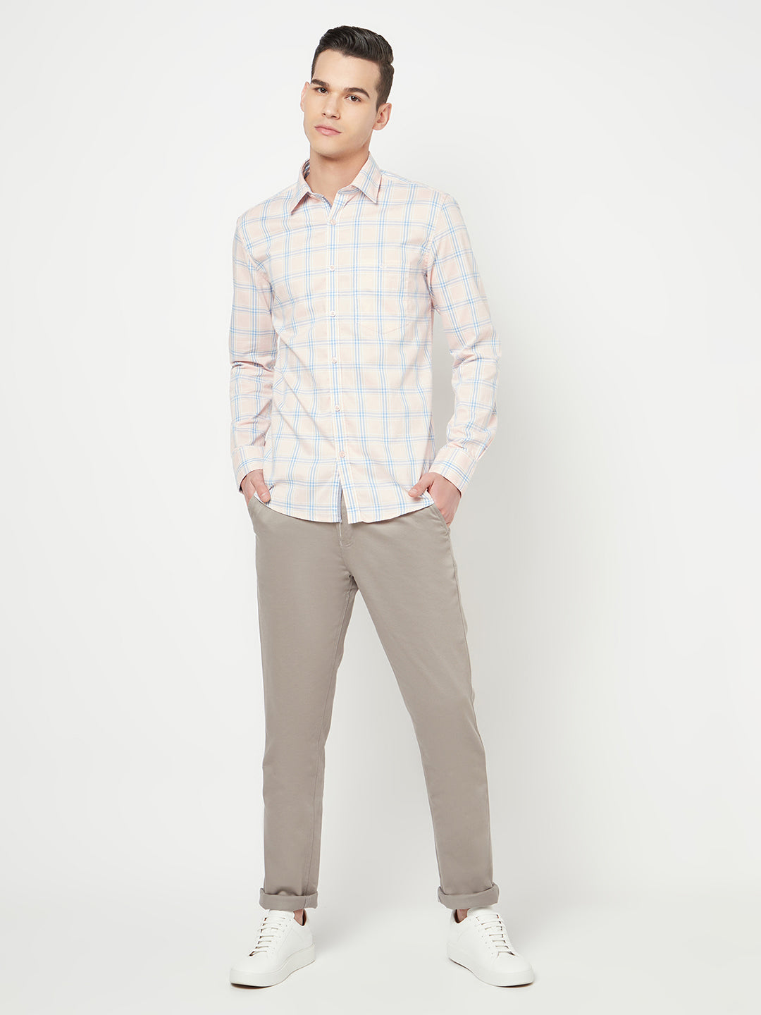 Pink Checked Shirt - Men Shirts