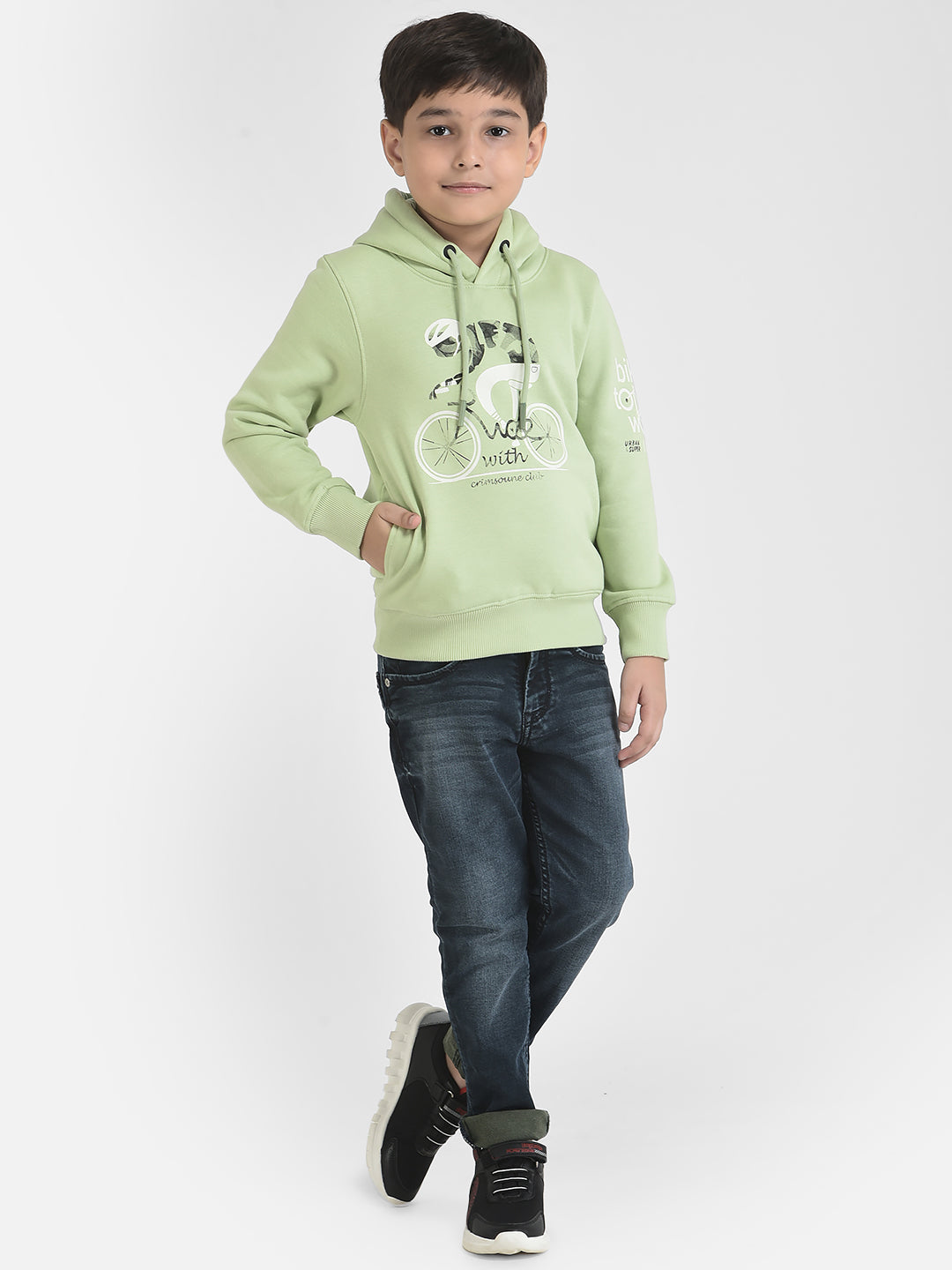 Green Graphic Sweatshirt-Boys Sweatshirts-Crimsoune Club