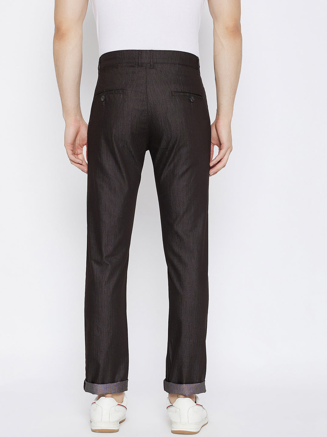 Brown Slim Fit Trousers - Men Trousers