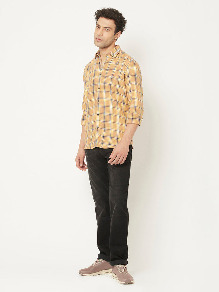   Beige Shirt in Tartan Checks