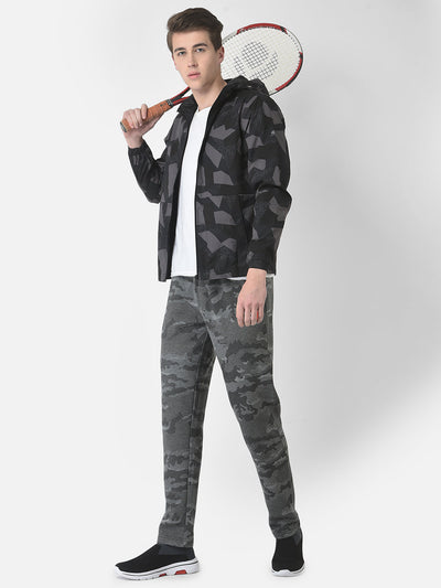  Grey Camouflage Print Track Pants