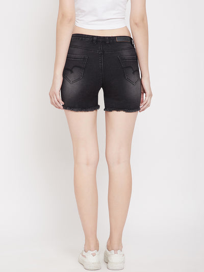 Distressed Denim Shorts - Women Shorts