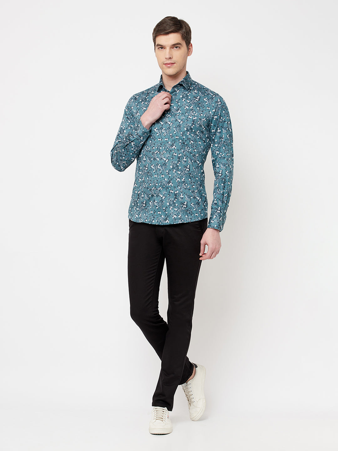 Sea Green Floral Shirt - Men Shirts