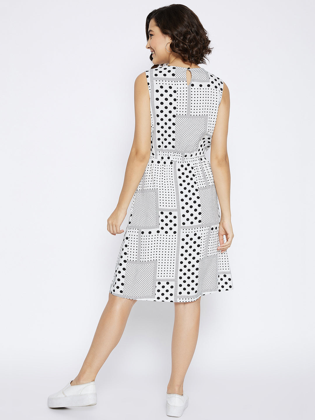 White Polka Dots Dress - Women Dresses
