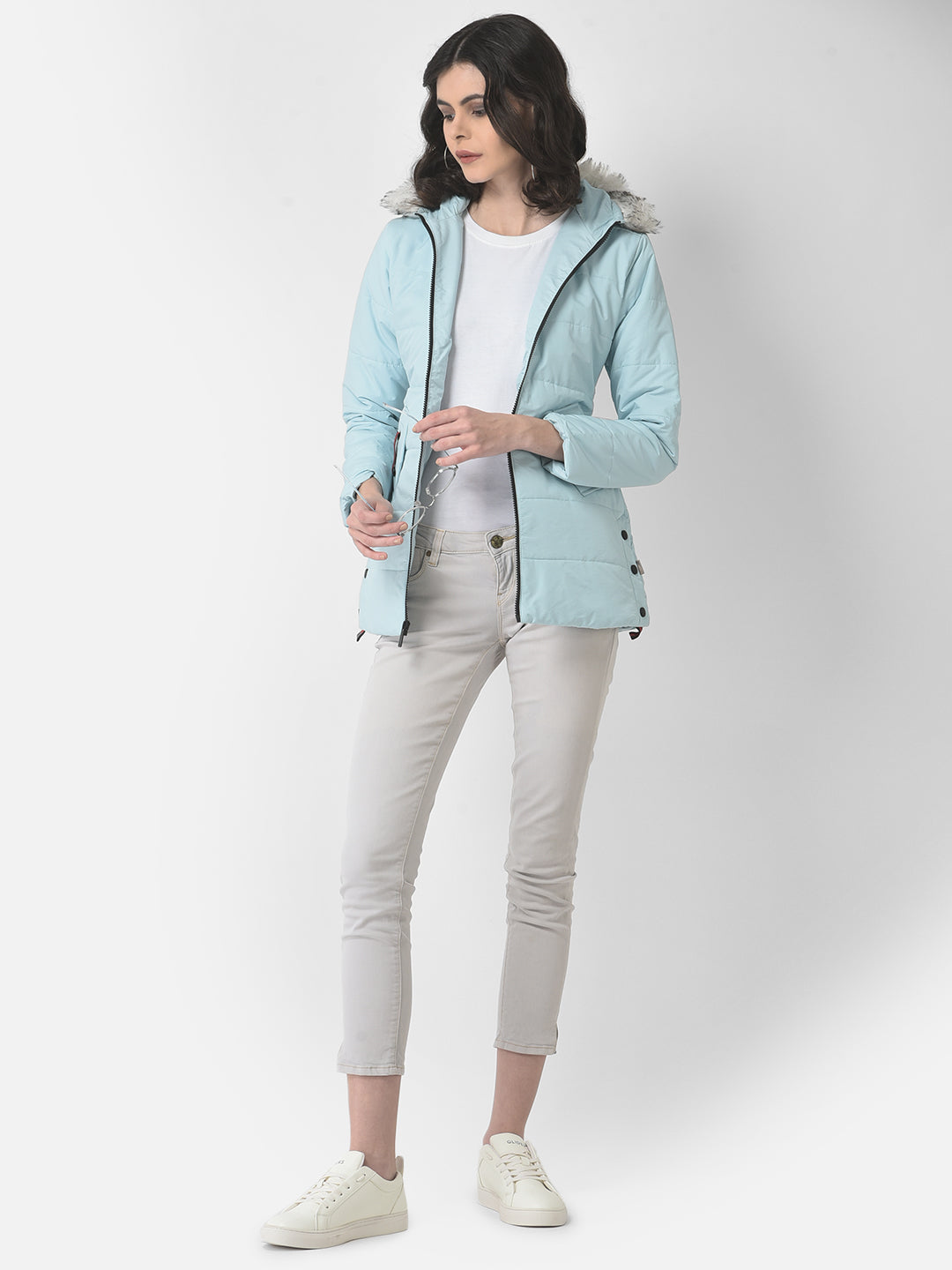  Hooded Ice Blue Jacket