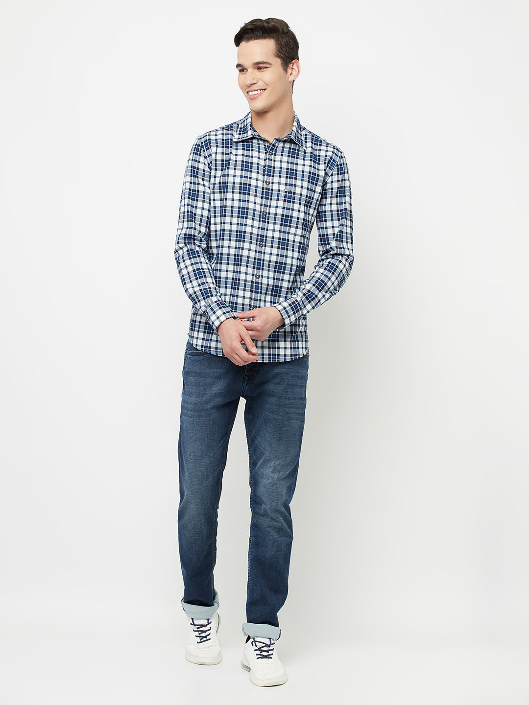 Blue Checked Shirt - Men Shirts