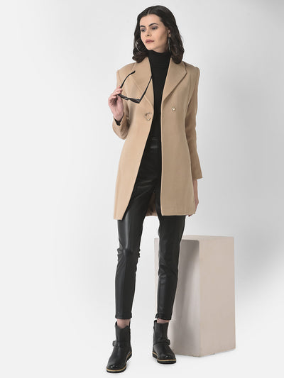  Biege A-Line Overcoat