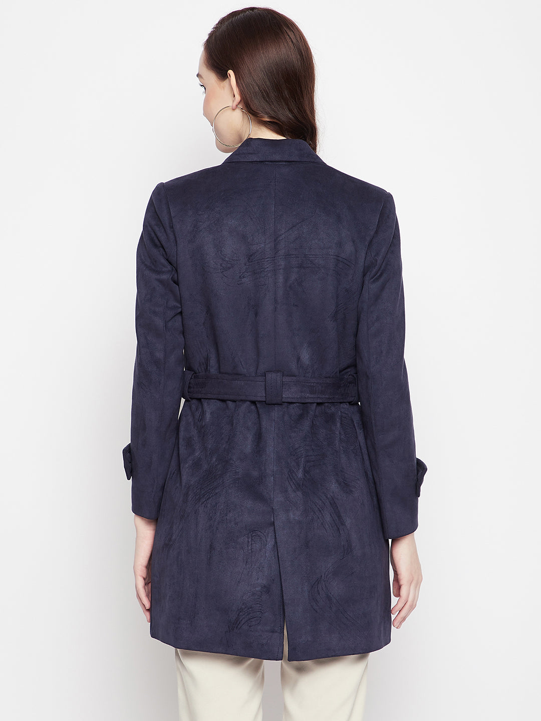 Navy Blue Longline Blazer - Women Blazer