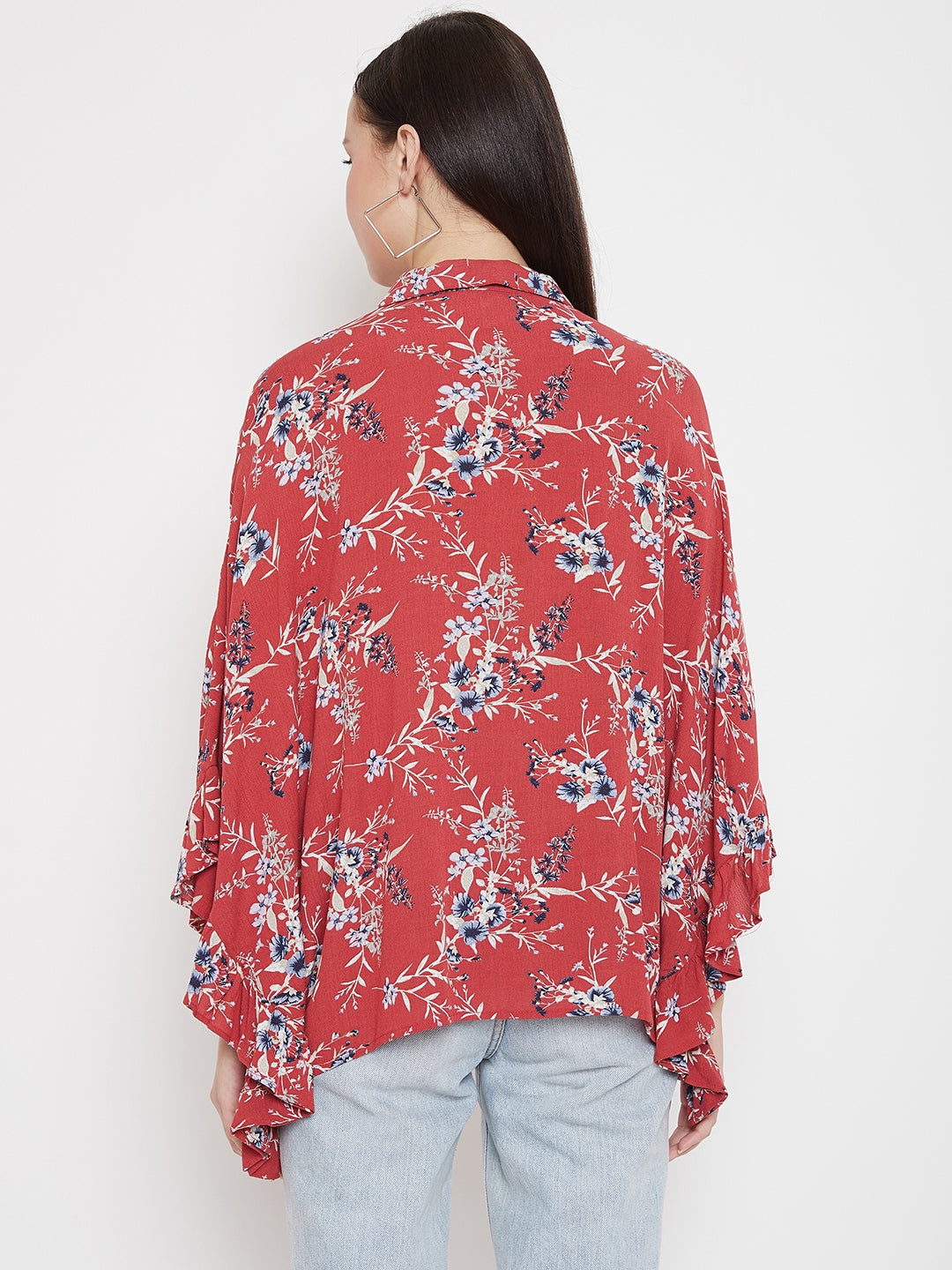 Red Poncho Party Top - Women Tops