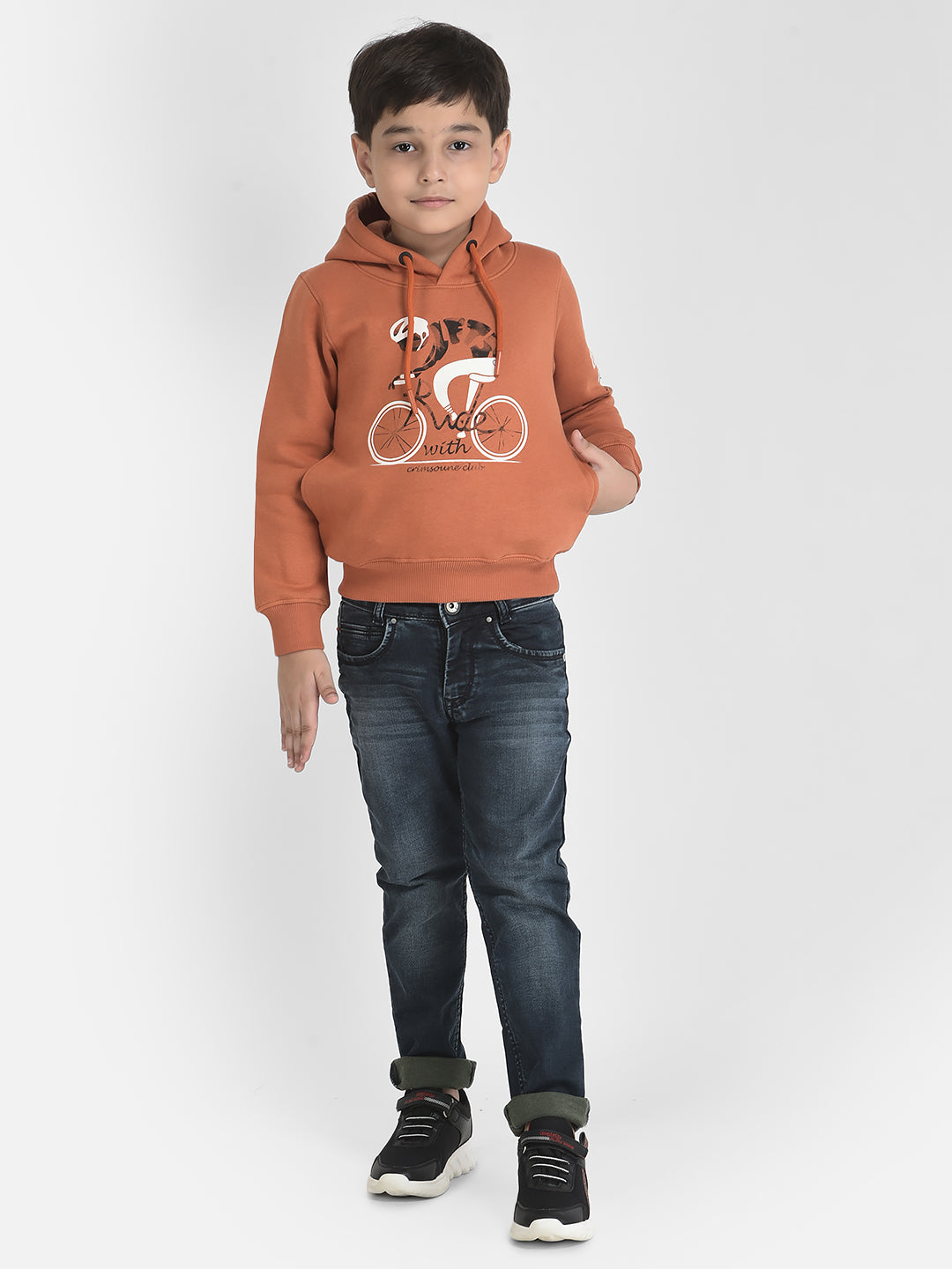 Orange Graphic Sweatshirt-Boys Sweatshirts-Crimsoune Club