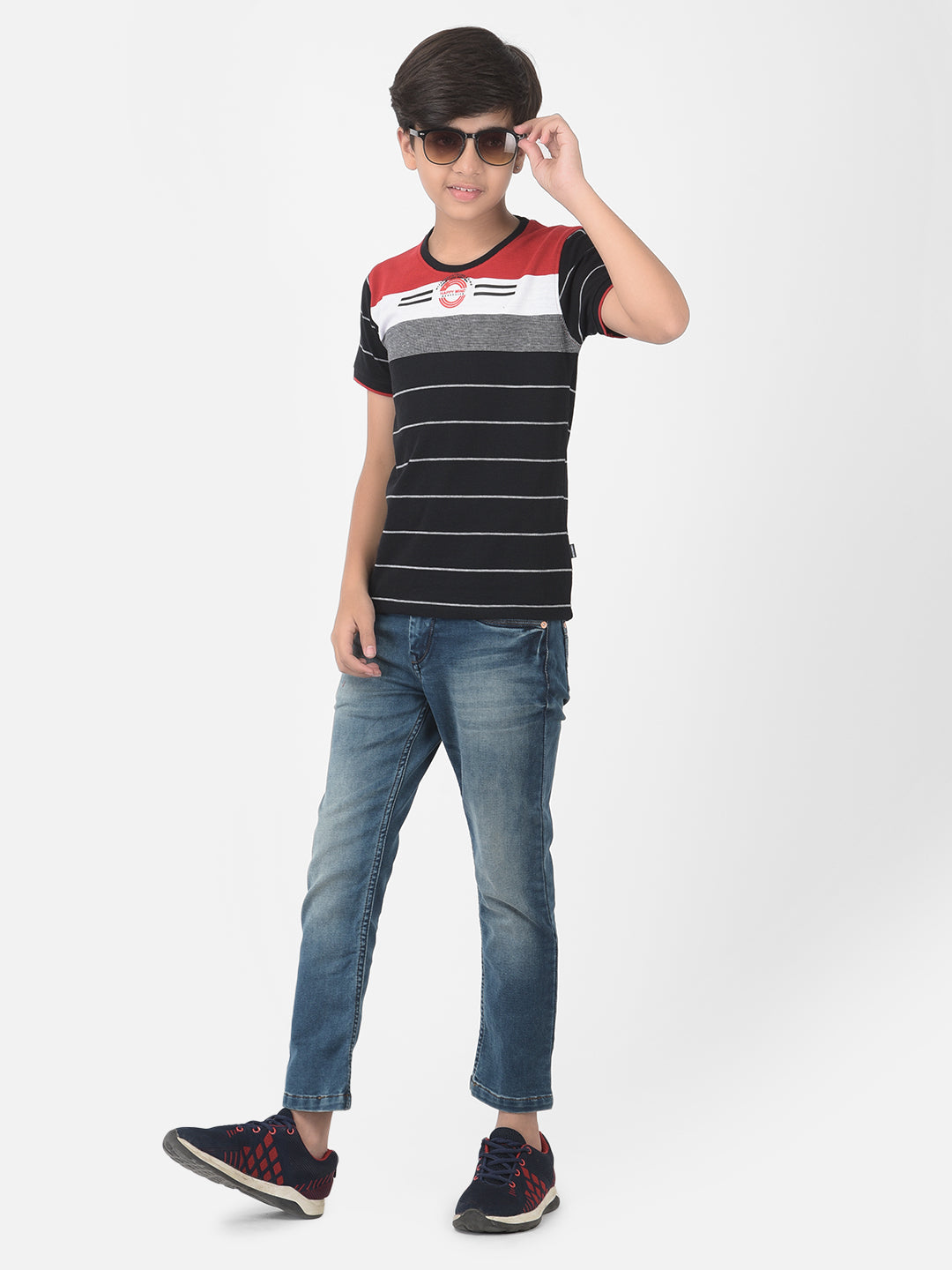 Multi-Color Colourblocked Round Neck T-shirt - Boys T-Shirts