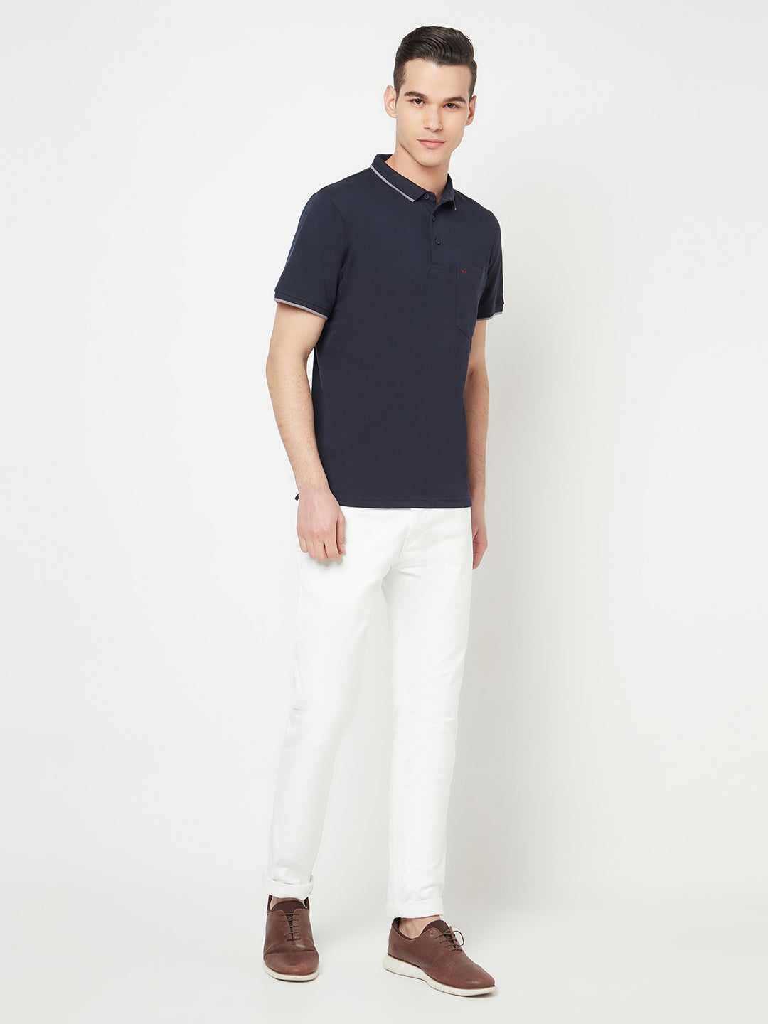 Navy Blue Polo T-Shirt - Men T-Shirts