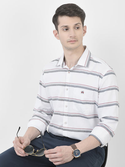  White Horizontal Stripe Shirt