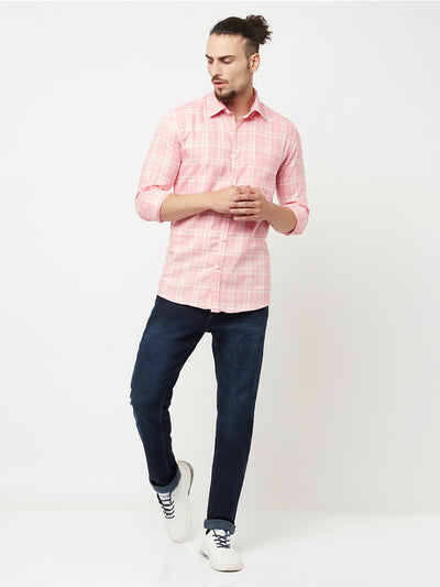 Pink Checked Casual Shirt - Men Shirts