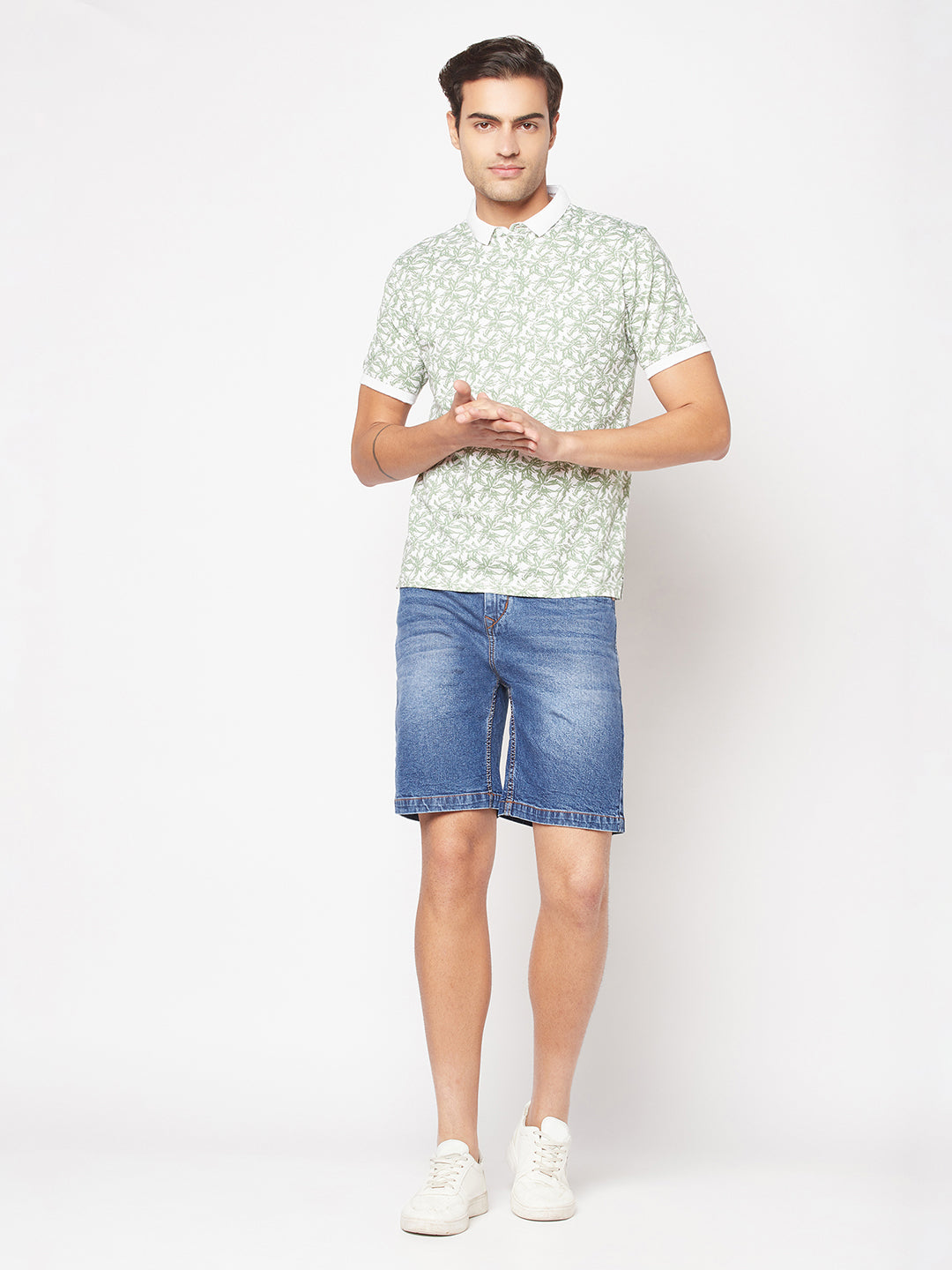 Light-Wash Denim Shorts